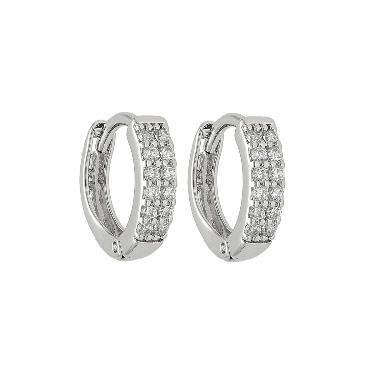 Boucles d'oreilles fantaisie recouvertes de cristaux blancs