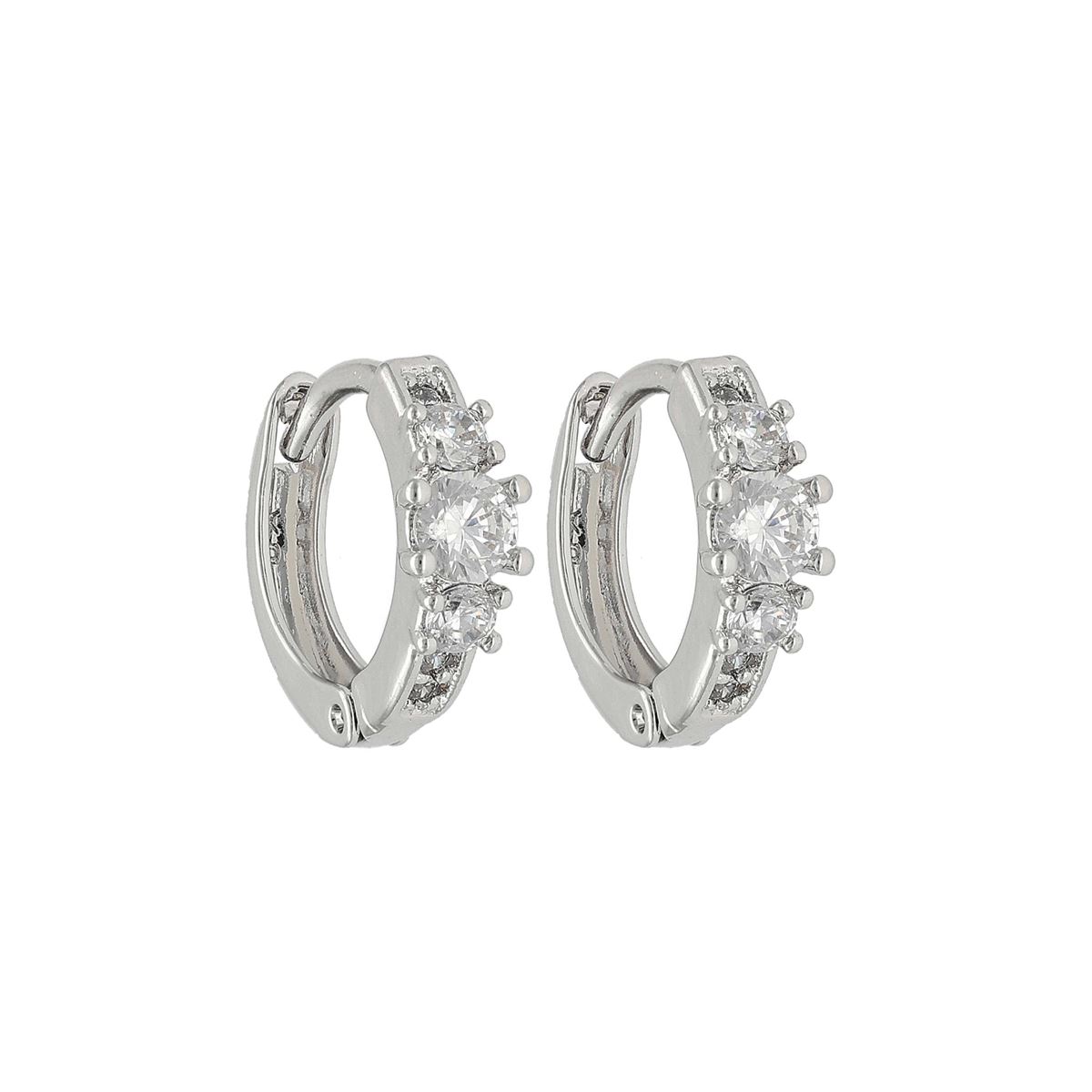 Boucles d'oreilles fantaisie recouvertes de cristaux blancs