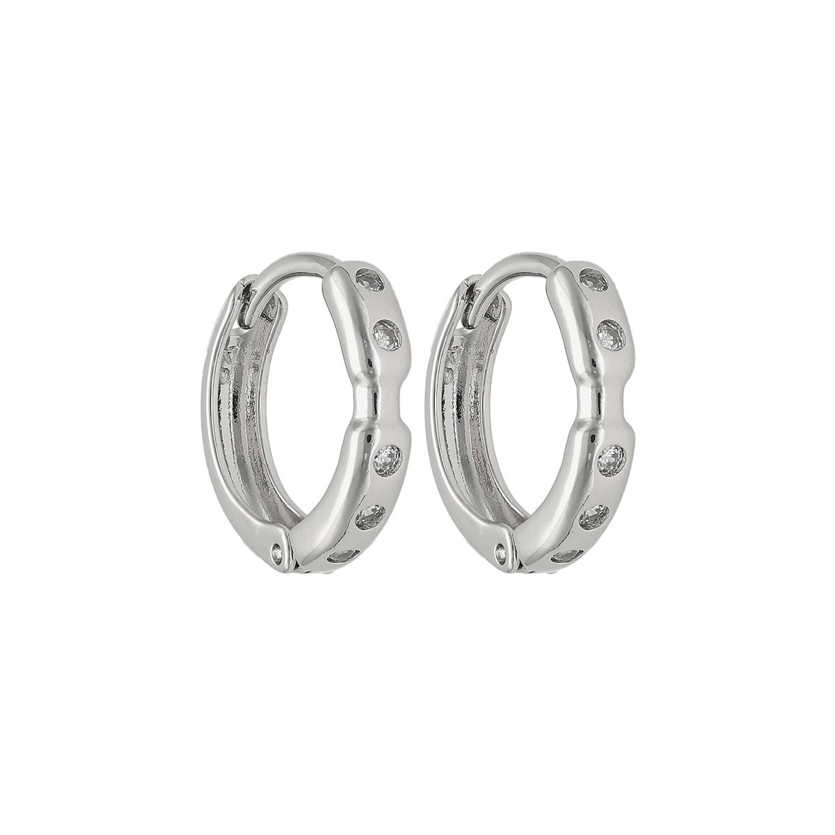 Boucles d'oreilles fantaisie recouvertes de cristaux blancs