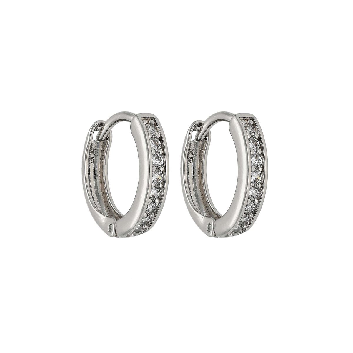 Boucles d'oreilles fantaisie recouvertes de cristaux blancs