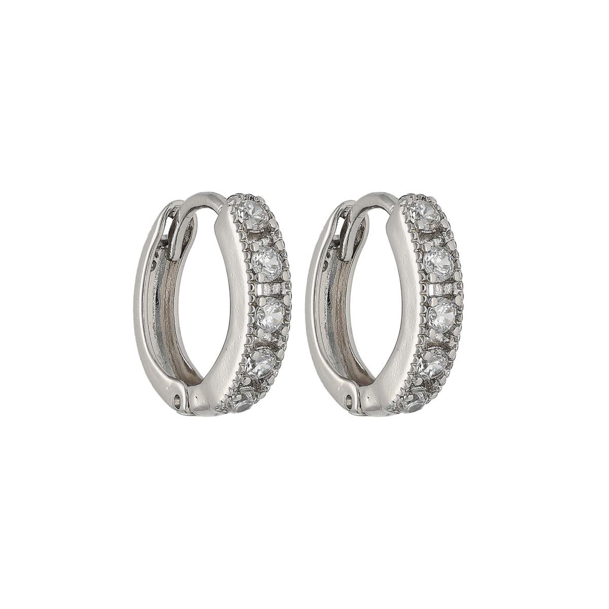 Boucles d'oreilles fantaisie recouvertes de cristaux blancs