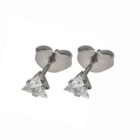 Ohrstecker aus Chirurgenstahl mit einem Kristalldreieck