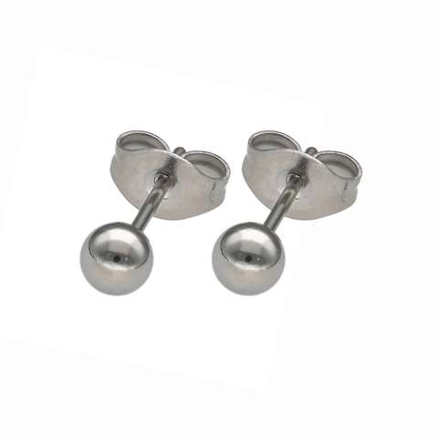 Boucle d'oreille en acier chirurgical avec boule