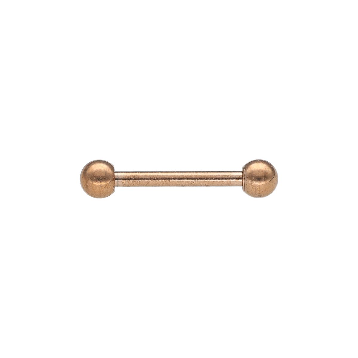 Barbell in rose goud chirurgisch staal met kleine balletjes, 1.2mm