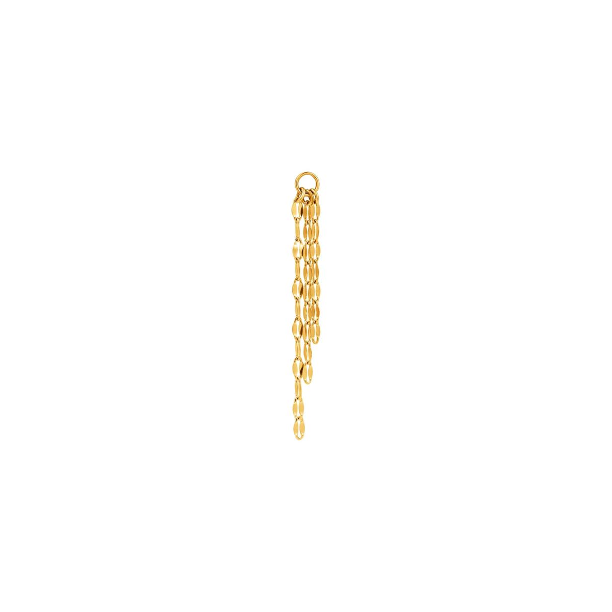 Charm in steel gold colored with 3 chains