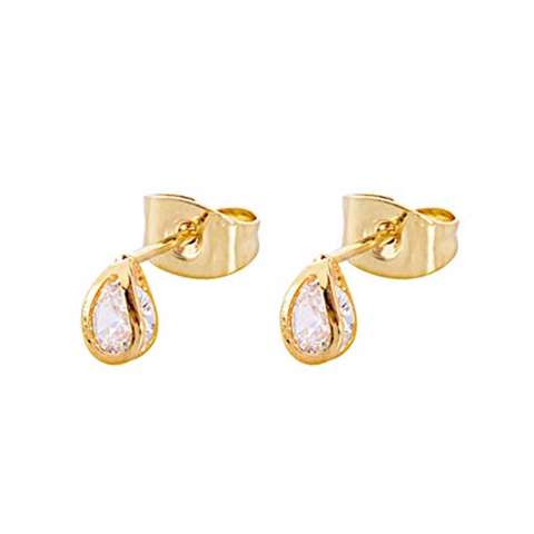 Boucles d'oreilles en acier doré chirurgical avec une goutte