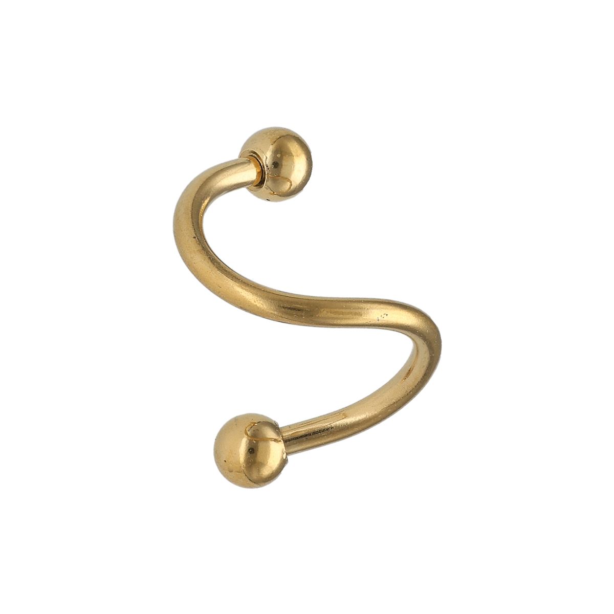 Twister spiraal in goud chirurgisch staal, 1.2mm