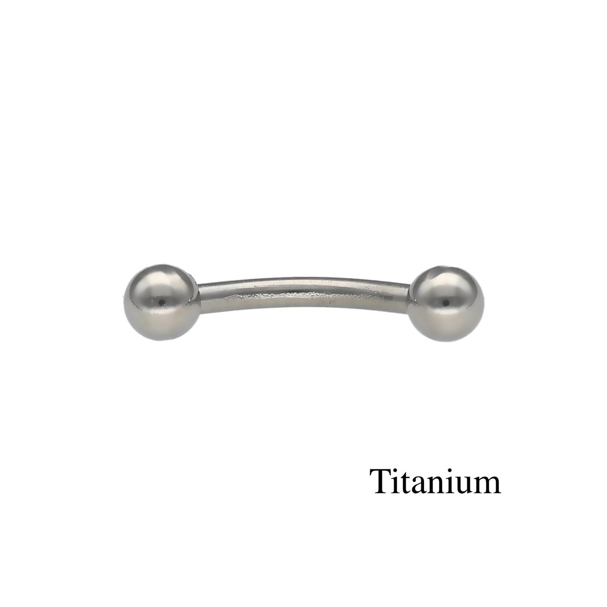 Eyebrow in titanium with balls