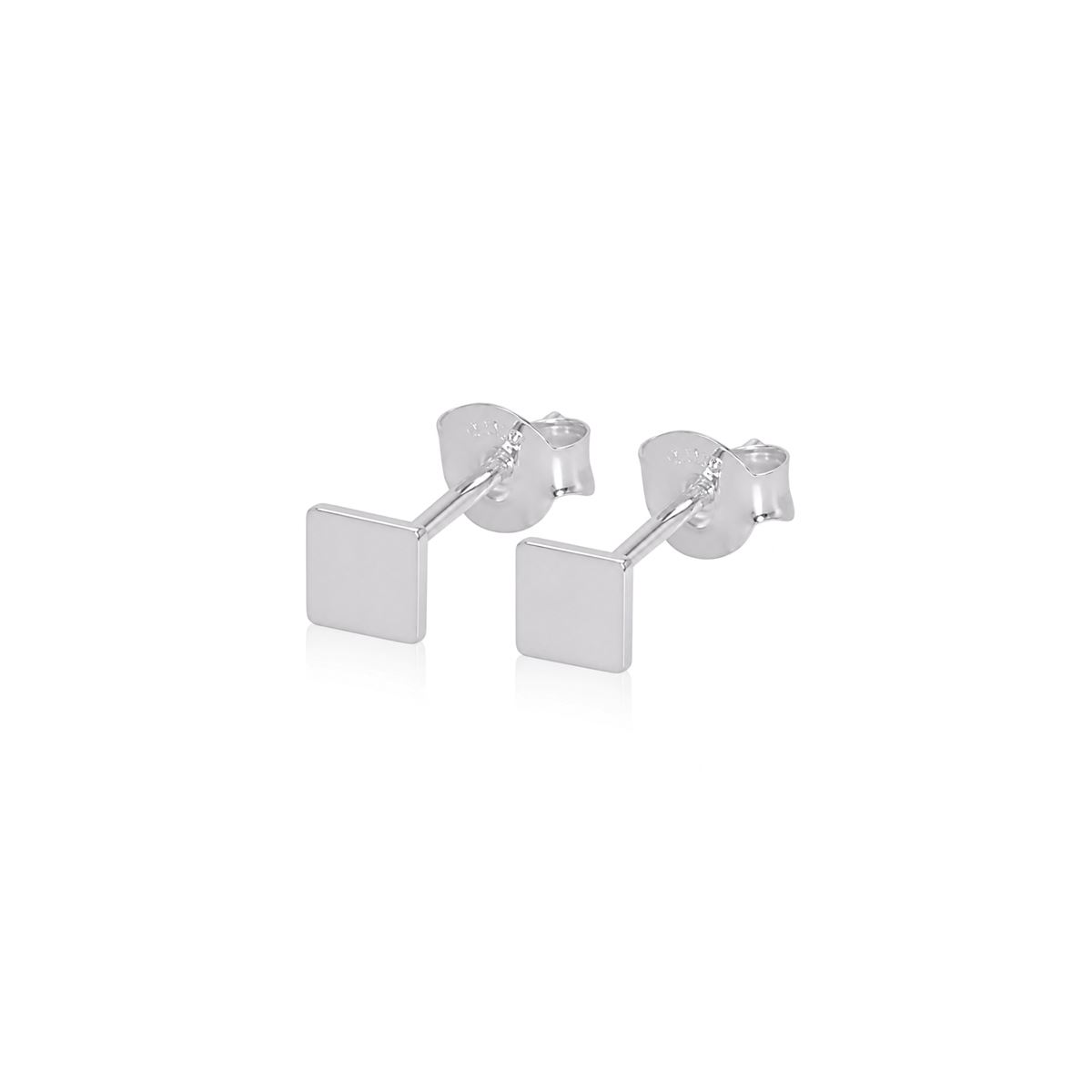Square Stud Earrings in 925 Sterling Silver