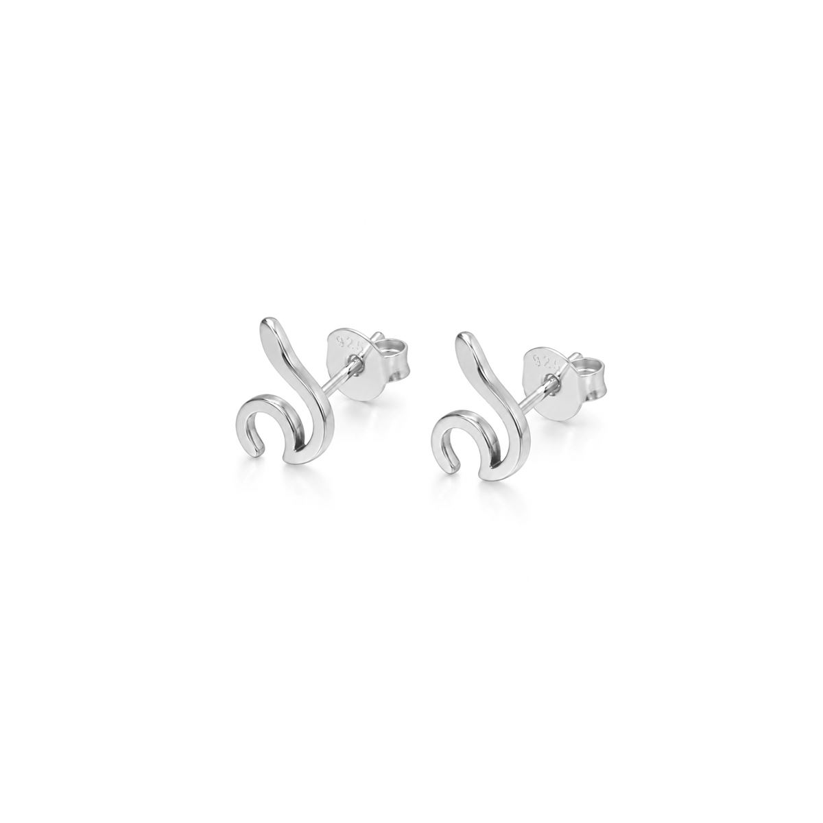 Loop Design Stud Earrings in 925 Sterling Silver