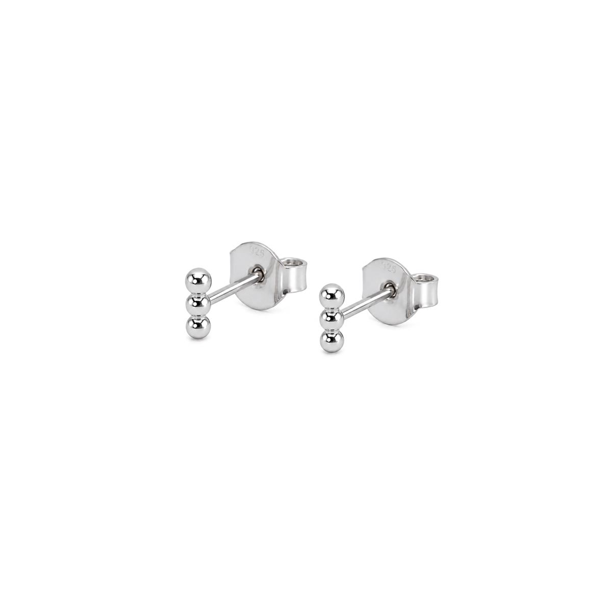 3-Ball Stud Earrings in 925 Sterling Silver