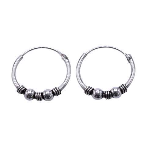 Ohrringe Bali Creolen 925er Sterling Silber, 20 mm