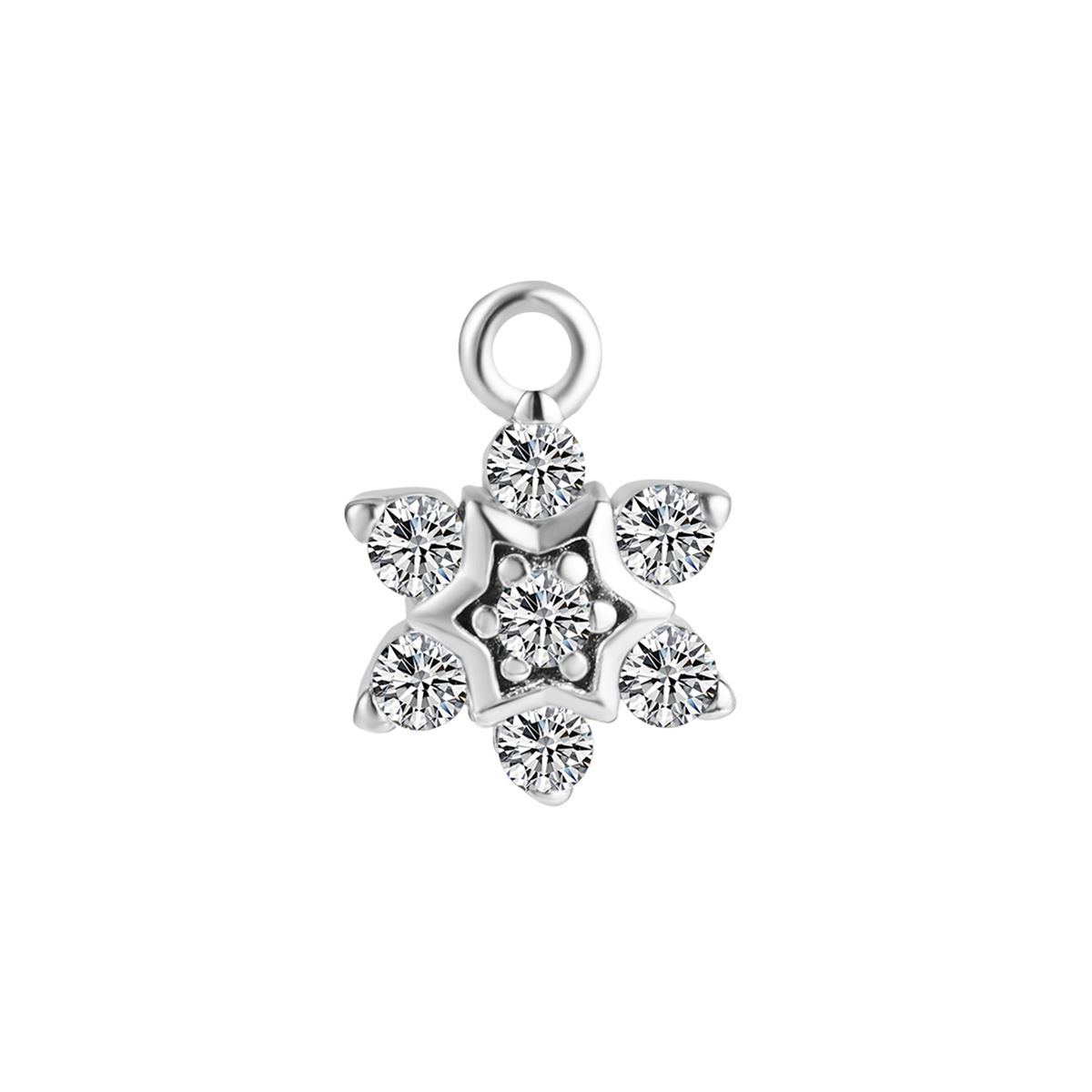 Charm in steel with a star motif