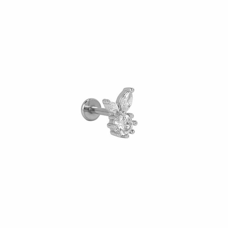 Piercing Barbell Tragus En Acier Chirurgical 316L Et Opale – Longueur 6 Mm, Bille 3/4/5 Mm, Fermoir à Vis
