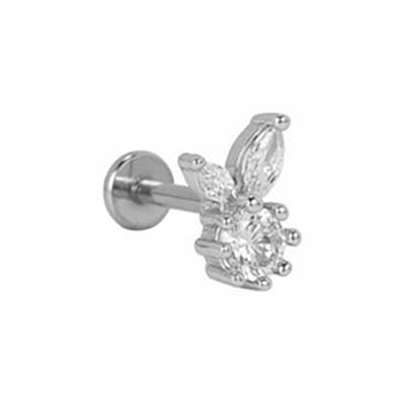 Piercing Barbell Tragus En Acier Chirurgical 316L Et Opale – Longueur 6 Mm, Bille 3/4/5 Mm, Fermoir à Vis