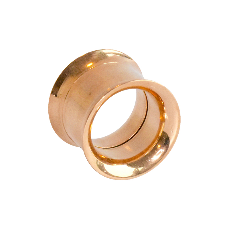 Double flared tunnel in rose gold chirurgical steel, screwable