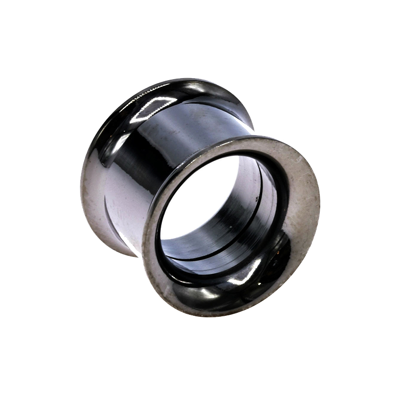 Double flared tunnel in Chirurgical steel, anthracite (dark grey)