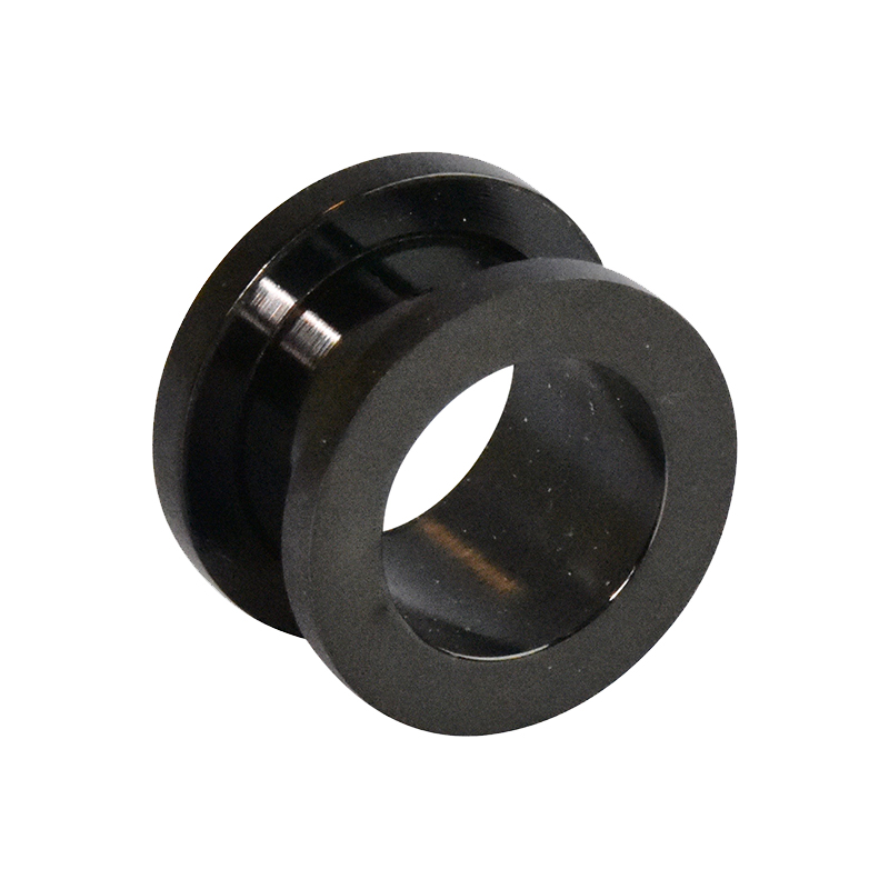 Flesh tunnel in black chirurgical steel, screwable