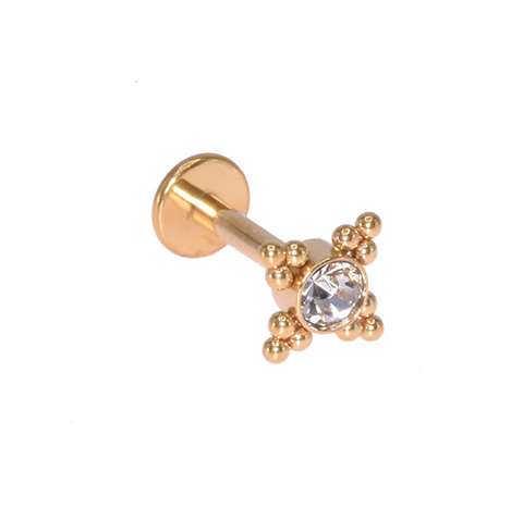 Gekko Body Sieraden Rose Goud vergulde Labret Lip Stud Piercing Monroe Chirurgisch Staal 1.2mm x 6mm Gekko Body Sieraden Rose Goud vergulde Labret Lip Stud Piercing Monroe Chirurgisch Staal 1.2mm x 6mm