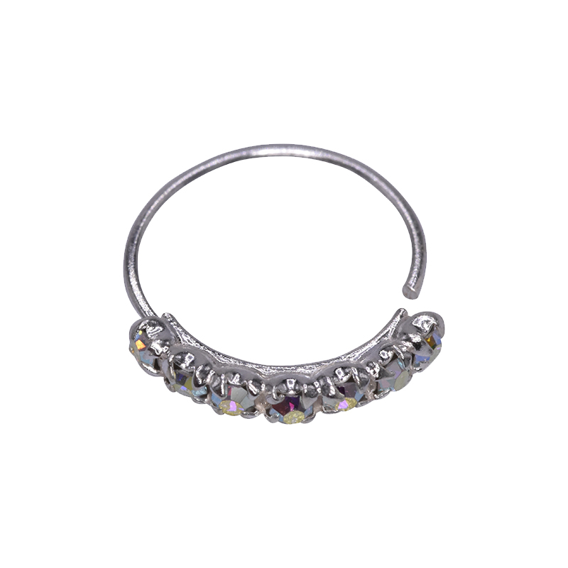 Ring aus silber 925%, biegbar mit 7 A.B. (aurora boreal) prong setting ...