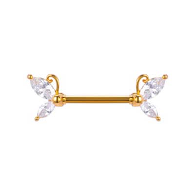Gold sales nipple piercings