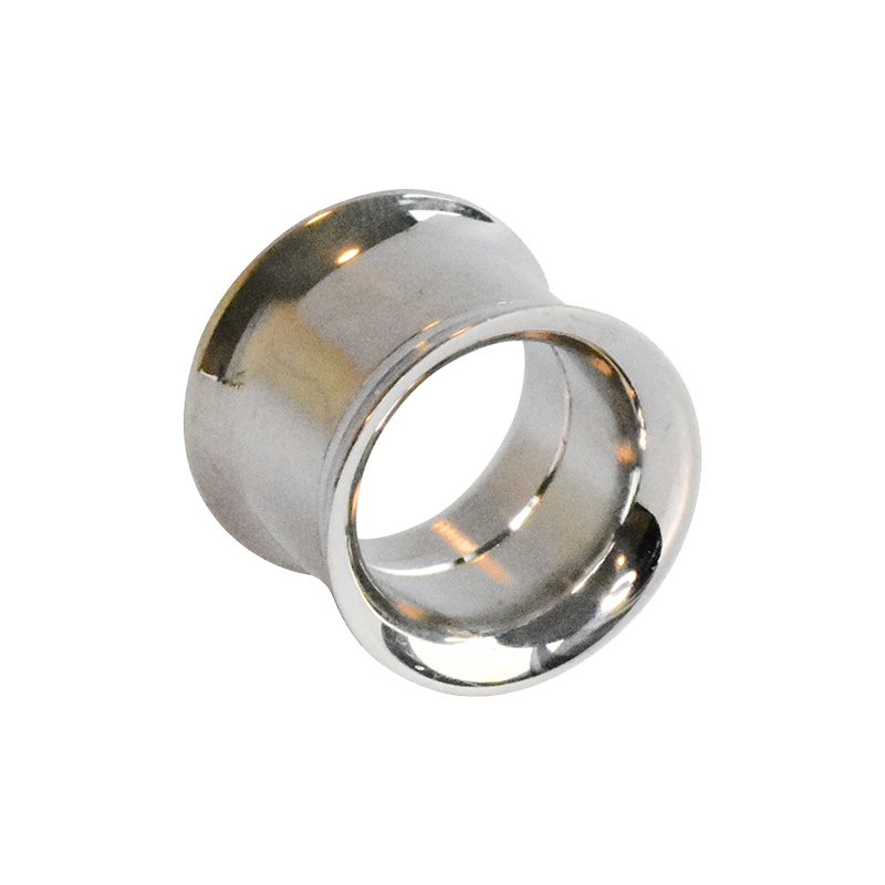 Double flared tunnel in chirurgical steel, screwable